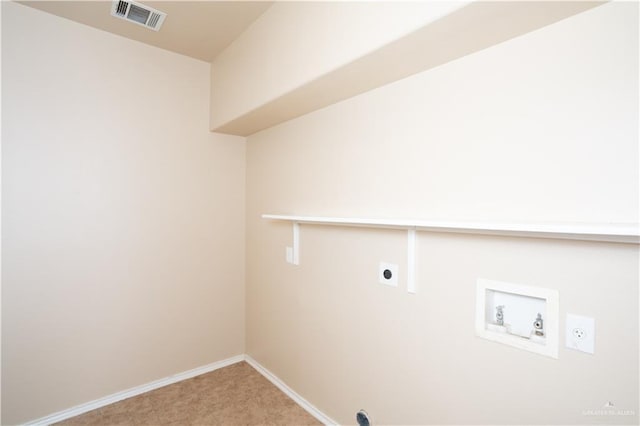 laundry area featuring electric dryer hookup and hookup for a washing machine