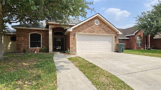 single story home with a garage