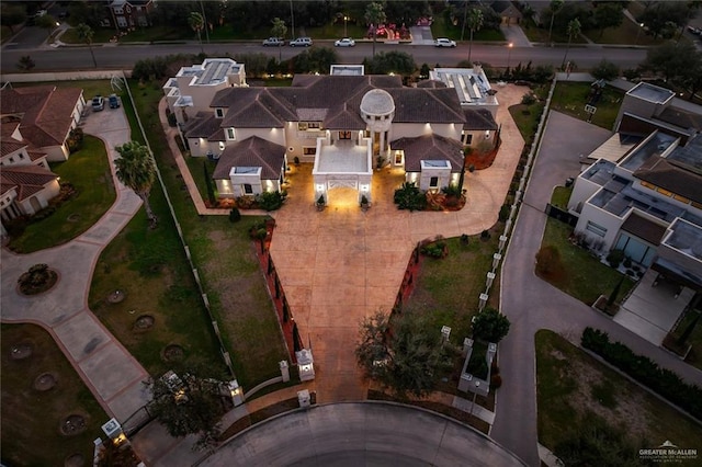 drone / aerial view with a residential view