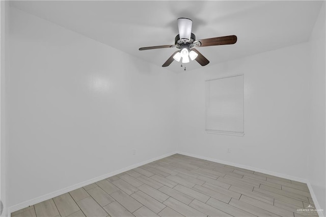 spare room featuring ceiling fan