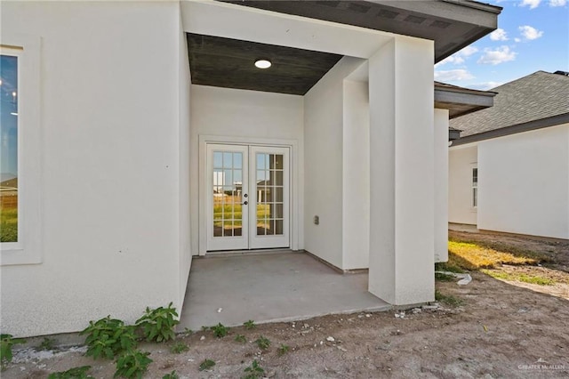 doorway to property with french doors