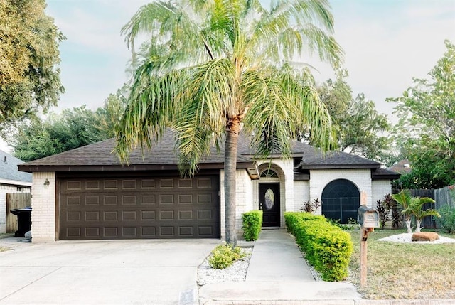 view of front of home with a garage