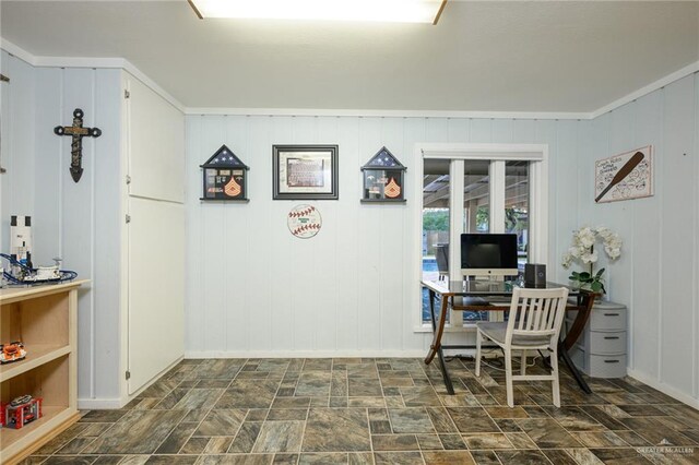 2405 E Lazy Lake Dr, Harlingen, TX 78550 - office with baseboards and stone finish floors