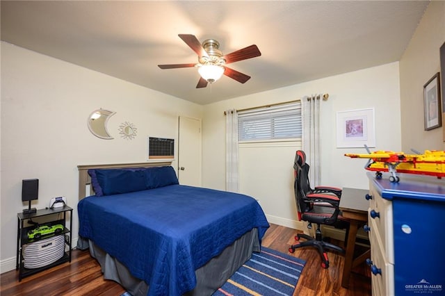 2405 E Lazy Lake Dr, Harlingen, TX 78550 - bedroom featuring wood finished floors, baseboards, and ceiling fan