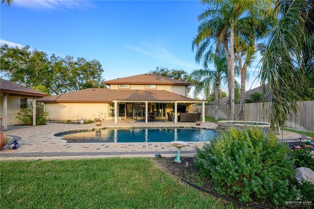 2405 E Lazy Lake Dr, Harlingen, TX 78550 - view of pool with a fenced backyard and a patio area