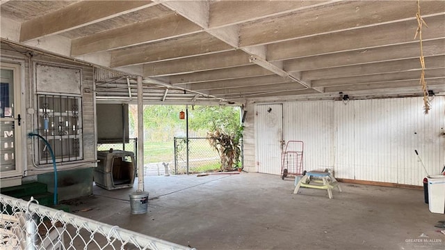 view of patio featuring fence