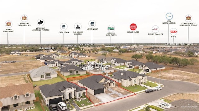 bird's eye view featuring a residential view