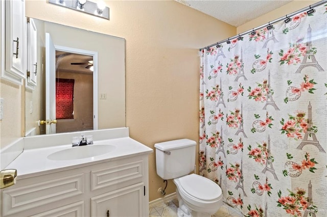 2117 S 30 1/2 St, Mcallen, TX 78503 - full bathroom featuring vanity, toilet, and curtained shower