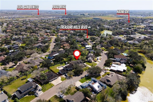 2702 Lazy Lake Dr, Harlingen, TX 78550 - aerial overview of property's location featuring nearby suburban area