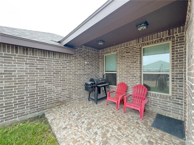 view of patio / terrace with a grill