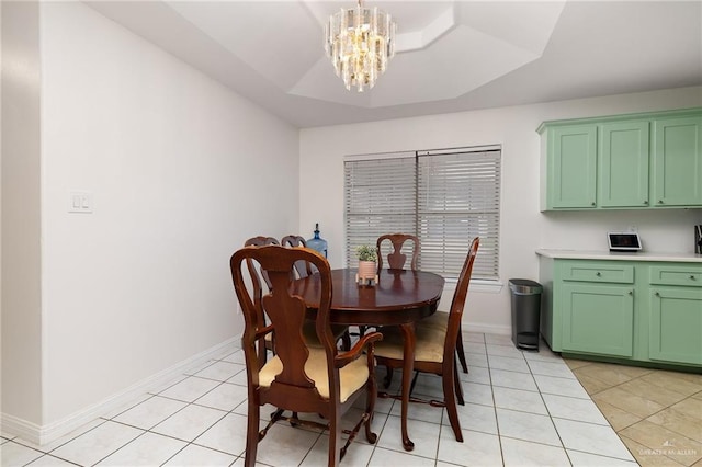 6800 N 35th St, Mcallen, TX 78504 - dining area with baseboards, a chandelier, and light tile patterned floors
