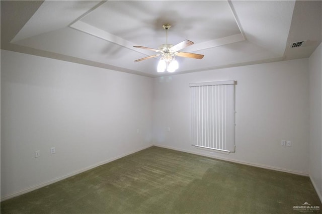 1717 Edward Dr, Edinburg, TX 78539 - carpeted spare room featuring a raised ceiling, ceiling fan, and baseboards