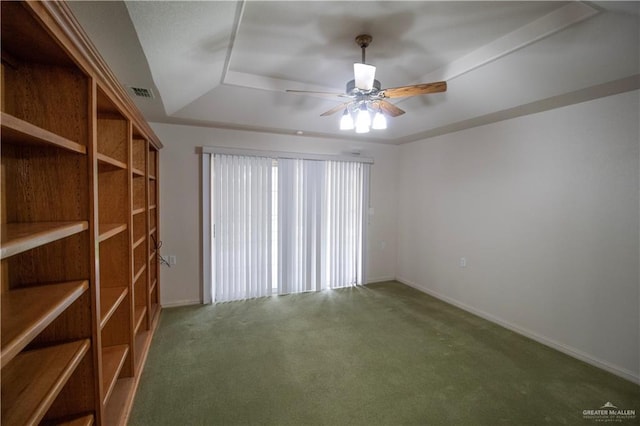 1717 Edward Dr, Edinburg, TX 78539 - carpeted spare room with a raised ceiling, a ceiling fan, and baseboards