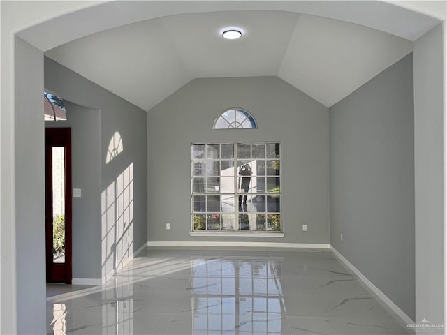 entrance foyer with lofted ceiling