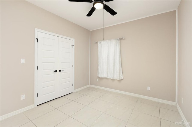 109 Aaron St, Mercedes, TX 78570 - empty room featuring ceiling fan, baseboards, and light tile patterned flooring