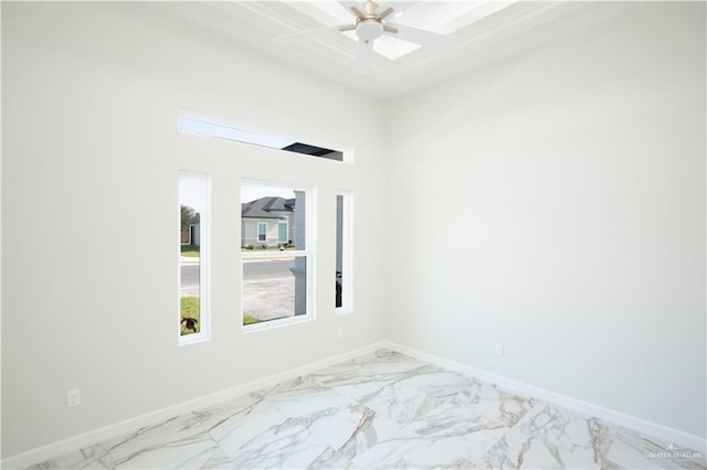 unfurnished room featuring ceiling fan