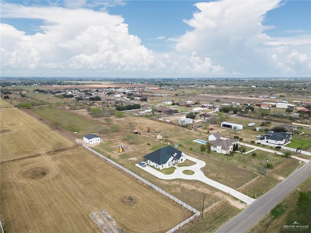 aerial view featuring a rural view