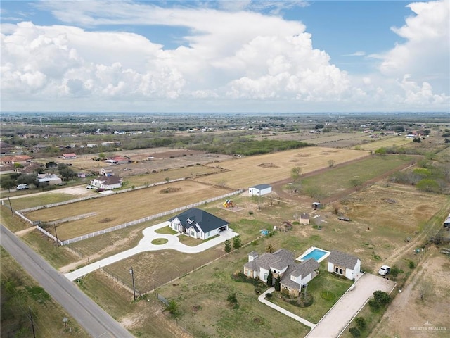 drone / aerial view featuring a rural view