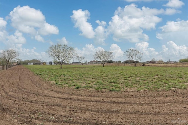 view of yard with a rural view