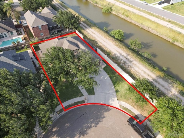 2600 Northgate Ln, Mcallen, TX 78504 - birds eye view of property featuring a water view and a residential view