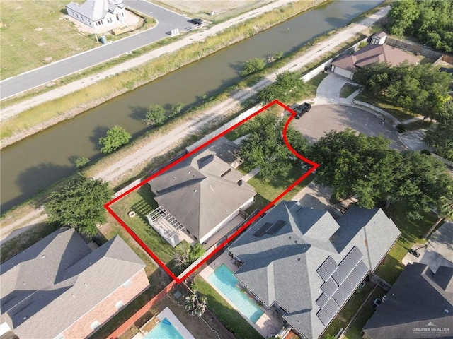 2600 Northgate Ln, Mcallen, TX 78504 - birds eye view of property featuring a water view