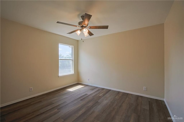 unfurnished room featuring dark hardwood / wood-style flooring