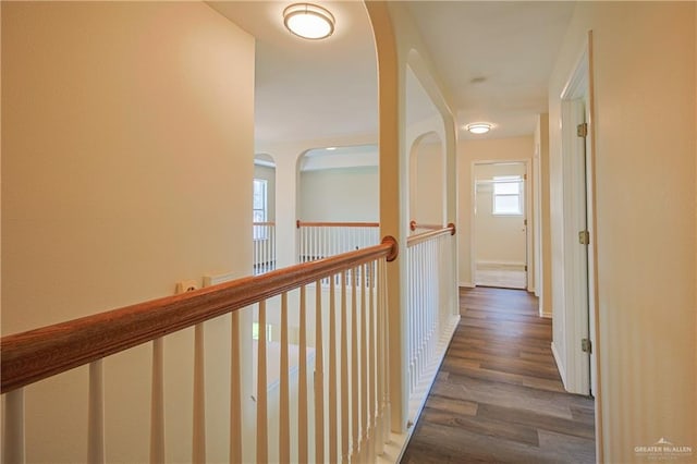 hallway featuring dark hardwood / wood-style floors