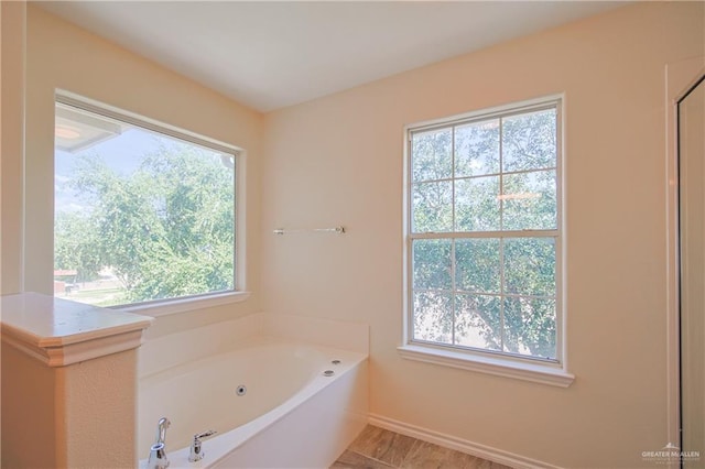 bathroom with a bath