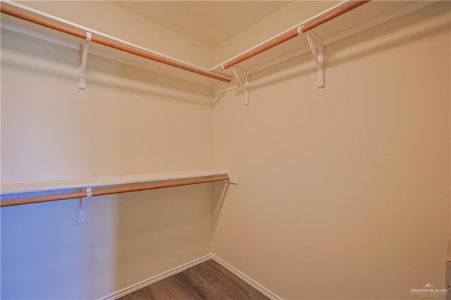 walk in closet featuring hardwood / wood-style floors