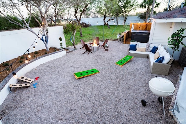 420 N Mayberry Rd, Alton, TX 78573 - view of yard featuring an outdoor fire pit