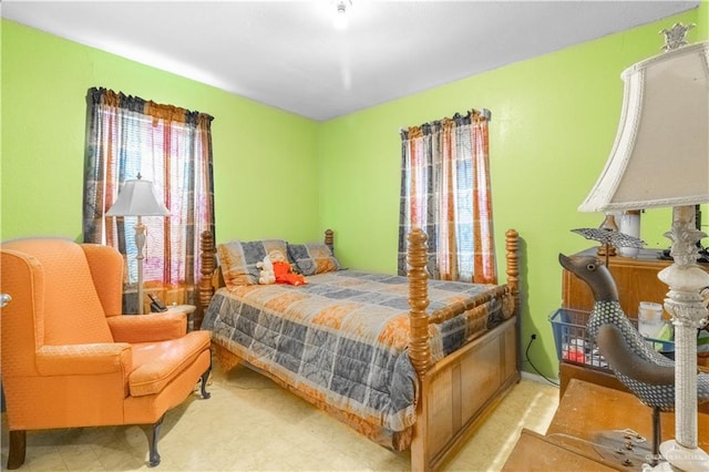 bedroom featuring tile patterned floors