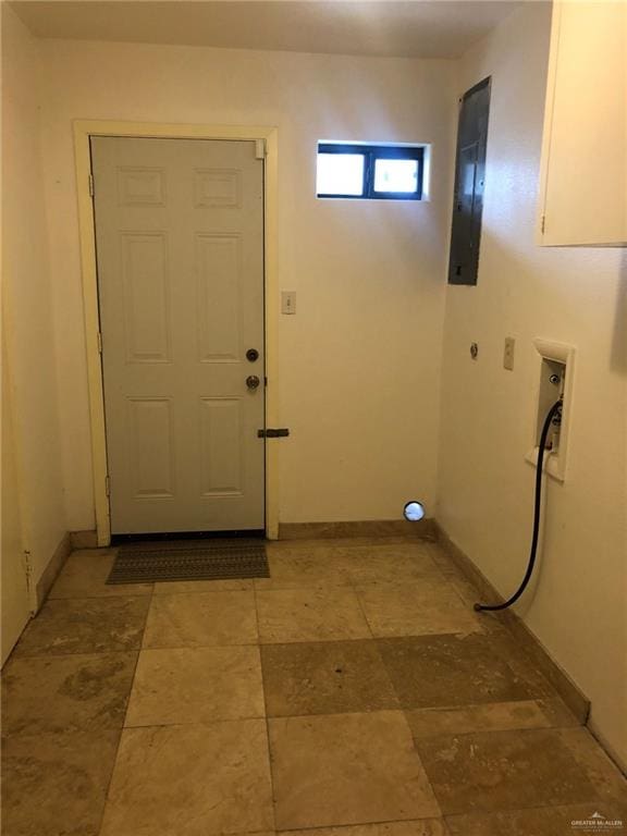 washroom with electric panel