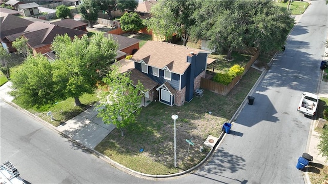bird's eye view with a residential view