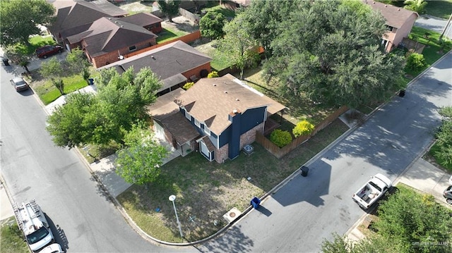 aerial view with a residential view