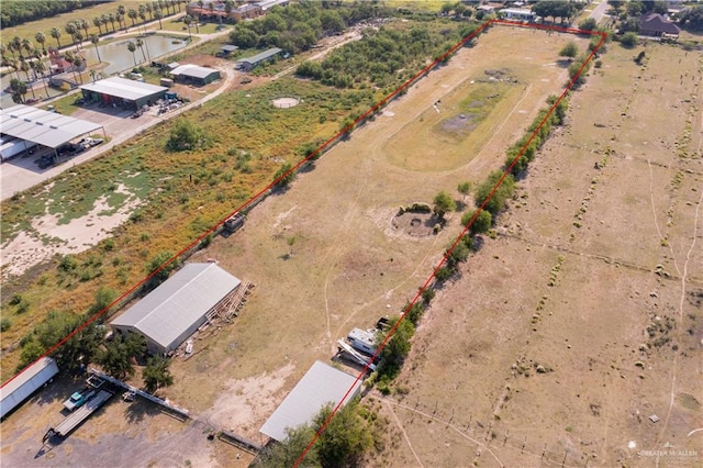 aerial view with a rural view