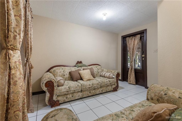 view of tiled living room