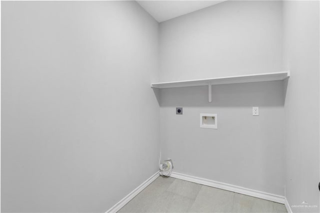 laundry room featuring hookup for a washing machine and hookup for an electric dryer