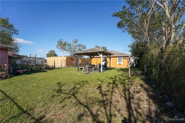 view of yard with a gazebo
