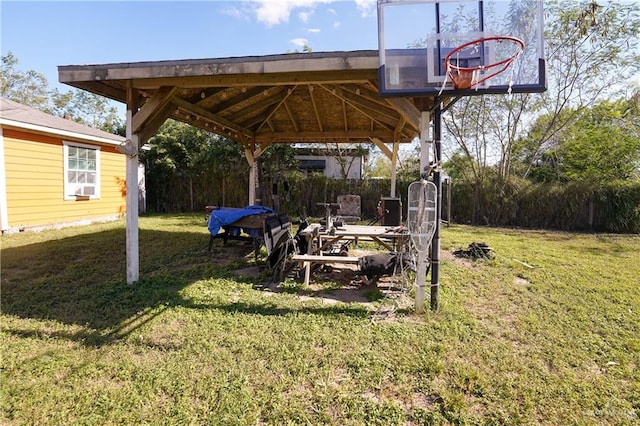 view of yard with a gazebo
