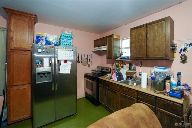kitchen with sink and stainless steel appliances