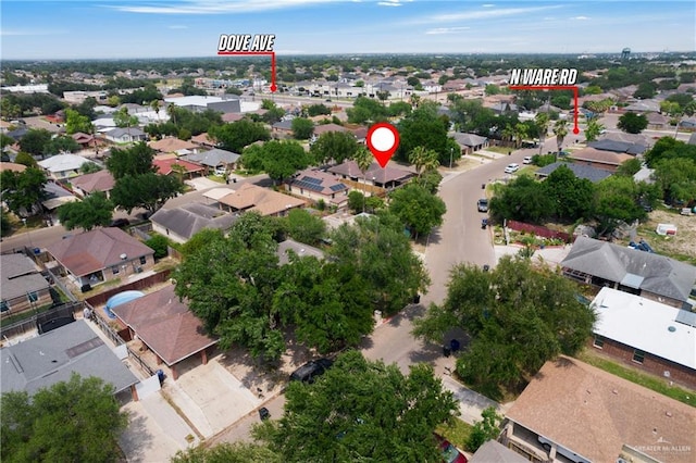 bird's eye view featuring a residential view