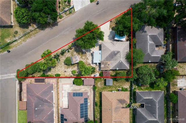 aerial view featuring a residential view