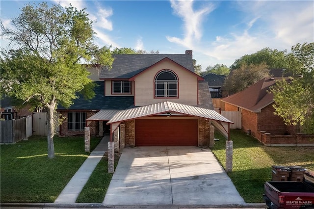 2408 River Oaks Ln, Edinburg, TX 78539 - traditional-style home featuring concrete driveway, an attached garage, and brick siding