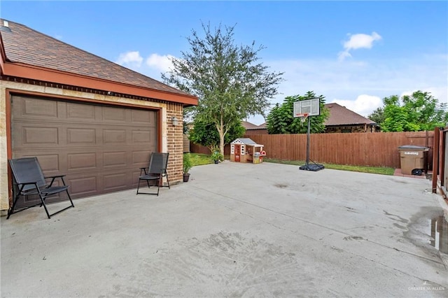 view of garage