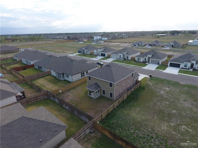 aerial view with a residential view