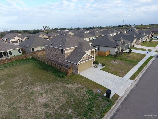 drone / aerial view with a residential view