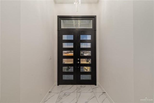 interior space with french doors