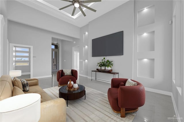 1012 Azalea St, Mission, TX 78573 - living area with baseboards and a ceiling fan