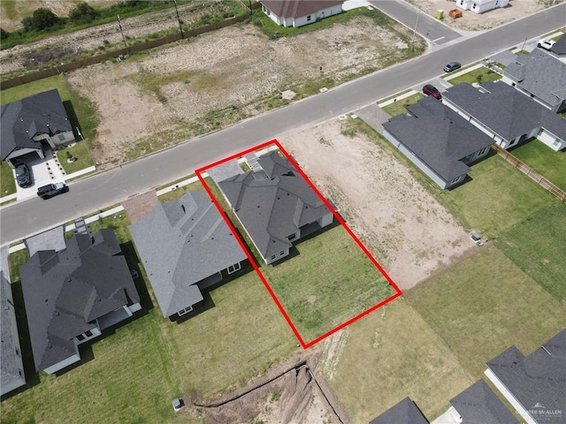 drone / aerial view with a residential view