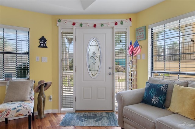 210 W Oleander St Unit B, South Padre Island, TX 78597 - entryway with healthy amount of natural light and wood finished floors